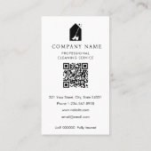 Modern Schoonmaakbedrijf Logo Wit QR Code Visitekaartje (Achterkant)