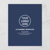 Modern Schoonmaakdiensten Foto Logo Marineblauw Flyer (Achterkant)
