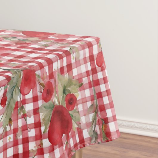 Modern Schots Rood Hart Patroon Tafelkleed (Voorbeeld)