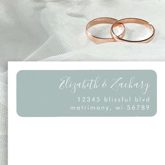 Modern Schreef Zee Glas Trouwdatum Retouradres Etiket