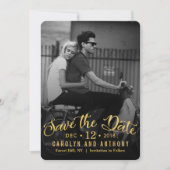Modern Schrift | Aangepaste foto bewaar de datum Save The Date (Voorkant)
