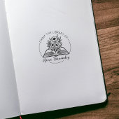 Modern schrift boekplaat, botanisch boek  rubberstempel