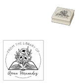 Modern schrift boekplaat, botanisch boek  rubberstempel (Gestempeld)