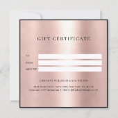 Modern Schrift Business-Geschenk-Zertifikat (Achterkant)