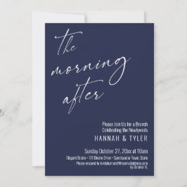 Modern Schrift De Ochtend Na Brunch Marineblauw Kaart