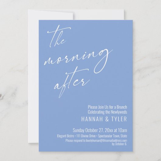 Modern Schrift De Ochtend Na Brunch Periwinkle Kaart (Voorkant)