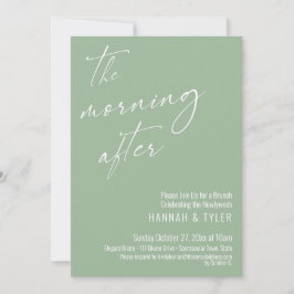 Modern Schrift De Ochtend Na Brunch Saliegroen Kaart