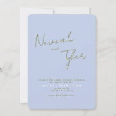 Modern Schrift en Duif Bruiloft Kaart (Voorkant)