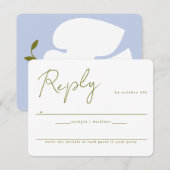 Modern Schrift en Duif Bruiloft RSVP Kaartje (Voorkant / Achterkant)