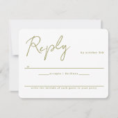Modern Schrift en Duif Bruiloft RSVP Kaartje (Voorkant)