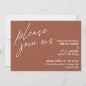 Modern Schrift Graag Met Ons Meedoen Terracotta Br Kaart (Voorkant)