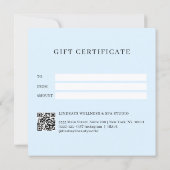 Modern Schrift Lettertype Blauwe QR Code Cadeaubon (Achterkant)