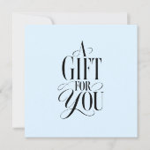Modern Schrift Lettertype Blauwe QR Code Cadeaubon (Voorkant)