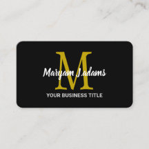 Modern Schrift Monogram (QR Code) Chic Zwart Goud