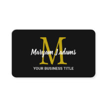 Modern Schrift Monogram (QR Code) Chic Zwart Goud