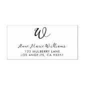 Modern Schrift Monogram Retouradres Rubberstempel (Afrduk)