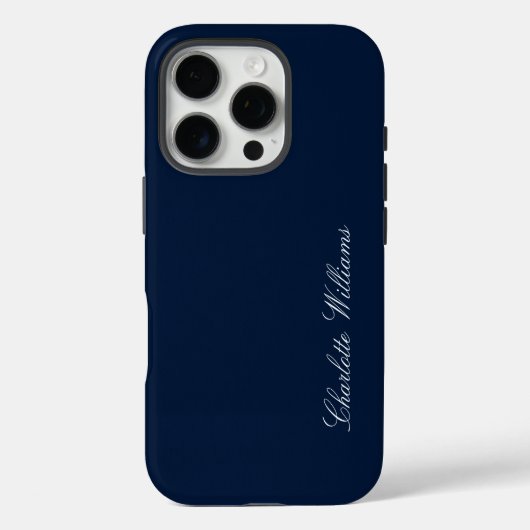 Modern Schrift Navy Blau Minimalistisch Case-Mate iPhone Case (Achterkant)