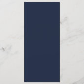 Modern Schrift Navy Bruiloft Menu (Achterkant)