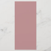 Modern Schrift Stof Dusty Rose Trouwjurk Menu (Achterkant)