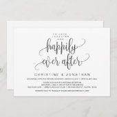 Modern Schrift, Zwart, Trouwen Elopement Kaart (Voorkant / Achterkant)