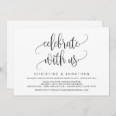 Modern Schrift, Zwart, Trouwvlucht Kaart (Voorkant / Achterkant)