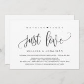 Modern Schrift, Zwart, Trouwvlucht Kaart (Voorkant / Achterkant)