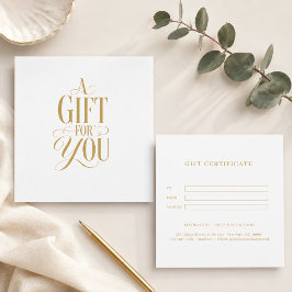 Modern Schriftlettertype Wit Zakelijk Cadeaucertif