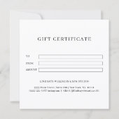 Modern Schriftlettertype Wit Zakelijk Cadeaucertif (Achterkant)
