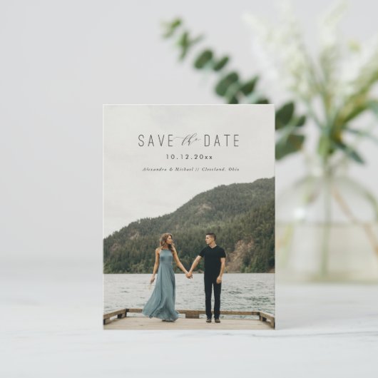 Modern Schrijven Het Briefkaart van de datum opsla (Staand voorkant)