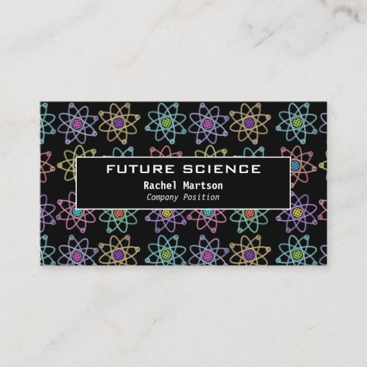 Modern Science Atomic Structure Pattern Visitekaartje (Voorkant)