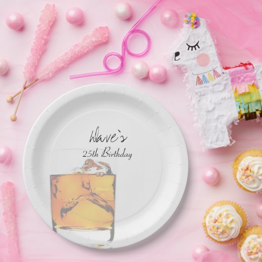 Modern Scotch Glass Papieren Bordje (Feest)