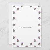 Modern Scottish Thistle Wedding Invitation Kaart (Achterkant)