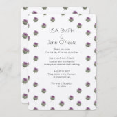 Modern Scottish Thistle Wedding Invitation Kaart (Voorkant / Achterkant)