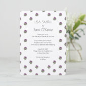 Modern Scottish Thistle Wedding Invitation Kaart (Staand voorkant)