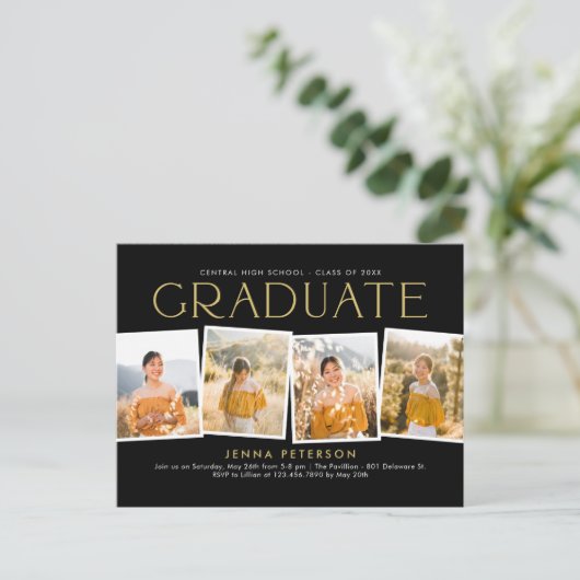 Modern Scrapbook Graduation Party Briefkaart (Staand voorkant)
