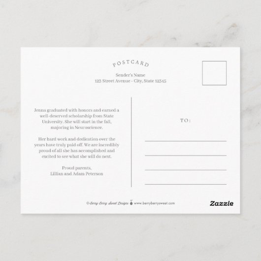 Modern Scrapbook Graduation Party Briefkaart (Achterkant)