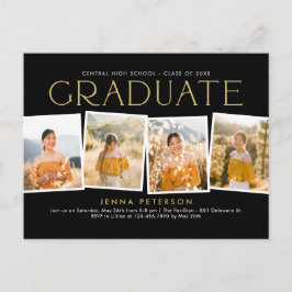 Modern Scrapbook Graduation Party Briefkaart