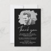 Modern Scratched Effect Foto Funeral Bedankt (Voorkant)