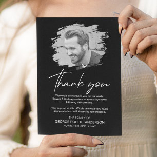 Modern Scratched Effect Foto Funeral Bedankt