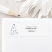 Modern Scribble Bow Christmas Retouradres Etiket (Insitu)