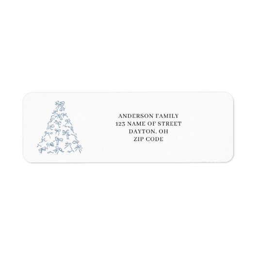 Modern Scribble Bow Christmas Retouradres Etiket (Voorkant)