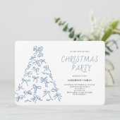 Modern Scribble Bow kerstfeest Kaart (Staand voorkant)