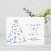 Modern Scribble Bow kerstfeest Kaart (Staand voorkant)