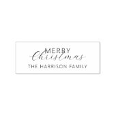 Modern Scrip Merry Christmas Name Holiday Rubberstempel (Afrduk)