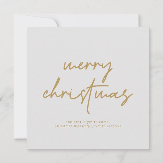 Modern Scrip Typografie-kerstkaart (Voorkant)