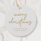 Modern Scrip Typography kerstcadeLabel Bedankjes Labels (Voorkant)