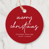 Modern Scrip Typography kerstcadeLabel Bedankjes Labels (Voorkant)