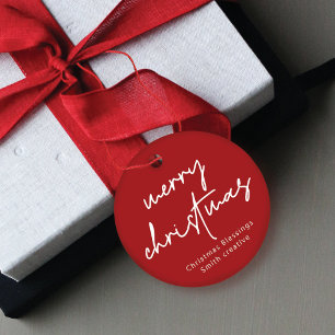 Modern Scrip Typography kerstcadeLabel Bedankjes Labels