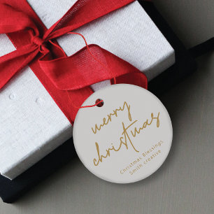 Modern Scrip Typography kerstcadeLabel Bedankjes Labels