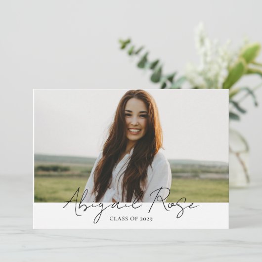 Modern Script 2023 3 Foto-Afstudeerder fotokaart Kaart (Staand voorkant)